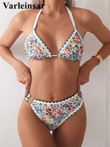 Frauen Badebekleidung XS - L sexy Blumen gedruckt Bikini Frauen Frauen Badeanzug Zweier Set Badeanzug Schwimmanzug v5705