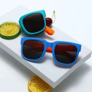 Trendige Kinder faltbare Sonnenbrille Square Eyewear Mode tragbare Mädchen Jungen Sonnenschattierbrillen UV400 Schutz Brillen Brillen