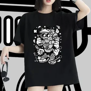 New Arrival Womens T Shirts O-Neck Short Sleeve Cotton Street Wear Woman Tshirt Oversized Popular Clothings