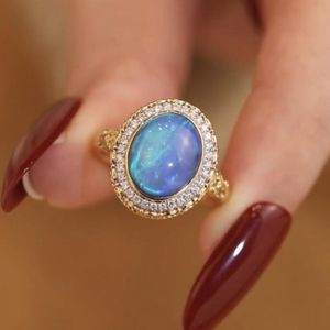 2024 Choucong Designer Oval Cut Opal Luxury Jewelry Wedding Rings Real 100% 925 Sterling Silver White Moissanite Diamond Party Women Brud Ring Gift