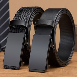 Genuine Leather For Men High Quality Black Buckle Jeans Belt Cowskin Casual Belts Business Belt Cowboy waistband 297g