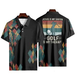 Мода Спорт Гольф Поло Рубашка Джерси для гольфа с коротким рукавами для мужчин для мужчин одежды. Кавальная клубная вечеринка лаяльная рубашка поло к пуговицам 240528