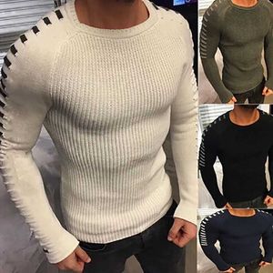 Herrtröjor 2023 Ny höstvinter bomullströja män pullover casual jumper för manlig smal passform o-hals stickkläder pull homme size s-xxxl my281 q240527