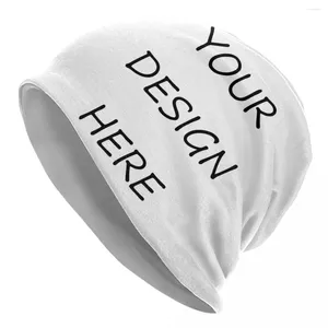 Berets Custom Your PO Logo Text Print Bonnet Hat Hat Diting Unisex Head Design здесь Diy теплые зимние черепа шапочки шапочки