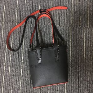 Fashion Bag cabata designer totes rivet genuine leather Red Bottom Handbag composite handbags famous purse shopping bags Black 244F