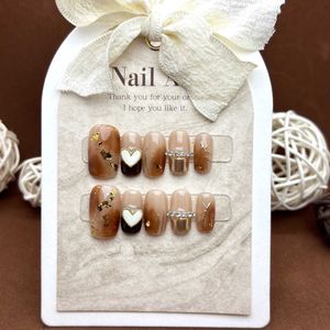 False Nails Beimu Love Halo Dye Handmade Wearing Nail Short Style with the Quality Nail Patch