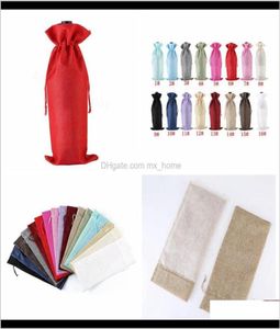 Decorations Burlap Bags Champagne Wine Bottle Covers Gift Pouch Packaging Bag Wedding Party Festival Christmas Decor Props 1535Cm 5558608