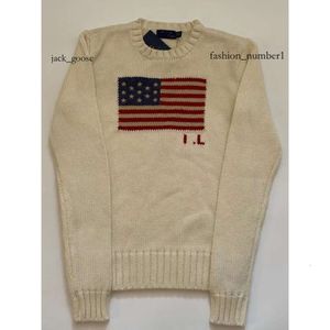 Polos Knitted Sweters Męskie Panie Swetery 2023 Amerykańskie KNITED - Flag High -end Luksusowy wygodny bawełniany pullover 100% przędzy rl niedźwiedź kobiety 100