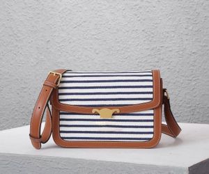 10A Designer shoulder Bag Crossbody Bag Leather Handbag Women's Messenger Bag Envelope Bag Luxury patchwork Purse Stylish Atmospheric Tote Bag Navy Blue stripe