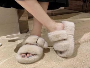 Double band buckle y slippers femme rabbits wedges heels slides outwear ry high heels pantuflas platform shoes women H3860681