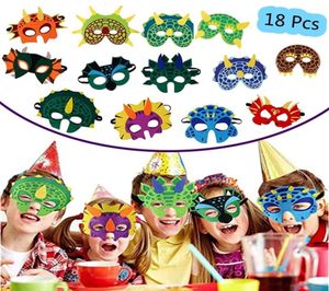 681218 Pcs Dinosaur Party Masks Elastic and Felt Child Maques Dragon Face Mask for Kids Themed Masquerade Halloween Gift 22076083696