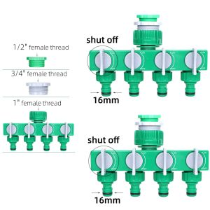 Двухсторонний 4-way Garden Cancer Connecter Независимый переключатель 3 вида зеленых соединений быстрого подключения для соединения 3/5 4/7 8/11 мм шланг