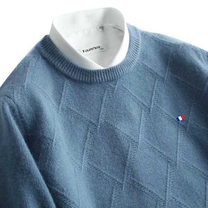 Herrtröjor män kashmir tröja hösten vinter mjuk varm tröja jumper mantel hombre pull homme hiver pullover o-hals stickade ull tröjor q240527