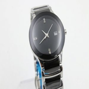 ホットセールull high Quaity Limited Ladies Watch Black Ceramic Round Tichy高品質のデートセラミックブラックレディースファッションウォッチRD1101 220D