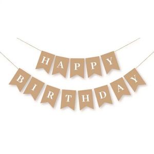 Banners Streamers Confetti New Happy Birthday Decoration Party Bunting Garland Baby Shower Supplies Kraft Paper Banner d240528