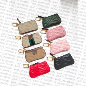 Fashion Key Case Coin Borse venduta con scatola Cascia di tela rivestita in pelle vera in pelle per il regalo 343x da donna 343x