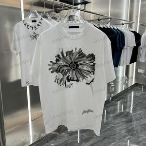 Xinxinbuy Men Designer Tee Tシャツ23SSパリロータスリーフレタープリント半袖コットン女性ホワイトブラックベージュS-3XL 269x