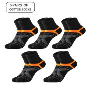 Men's Socks 5 Pairs Of Black Men Cotton Socks High Quality Casual Outdoor Sports Socks Suitable For Sweat Absorption And Breathable Socks Y240528