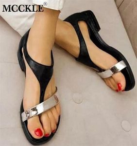 McCkle Women039S Sandals Summer Shoes for Women Beach Low Heel Clip Toes Buckle Strap Pu Leather Leather Sandalias Ladies 2204252018970