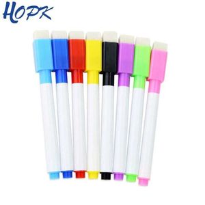 Aquarellbürstenstifte Marker 8PC Magnetfarbene Whiteboard-Stift mit schwarzen und weißen Brettmarkierungen eingebaute Radiergummi-School-Versorgung Childrens Graffiti Stifte WX5.27