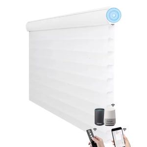 Alexa Control 3 camadas Tons de rolos de janela Sheer Shades Filtragem de luz UV Proteção Motorizada Shangri-La Blinds 240528
