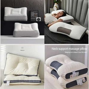 Moderskapskuddar korea stil cervikal ryggrad kudde fiber fylld kudde sängkläder 48x74 cm anti-dragning ortopedisk mjuk för sovhjälp 2024 Ny Q240527