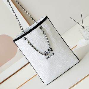 Torba designerska torba na zakupy glitterblack metalowy tęczowy gradient brokat mody torba na zakupy torba na ramię