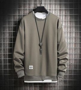 Men039s Hoodies Sweatshirts Men Hip Hop Fake Collar Autumn Fashion Wear Brand Pullover Sweatshirt långärmad Oneck S6662810