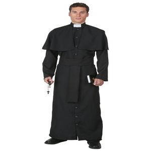 Theme Costume Halloween Role Playing Priest For Male Men's Clothing Cosplay God Long Black Suit Party Costumes 223w
