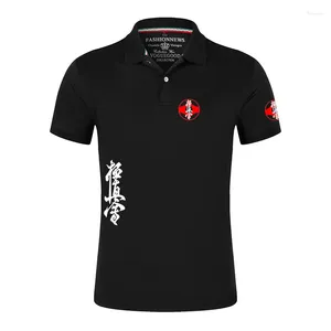 Herren Polos 2024 Männer Kyokushin Karate Sommer lässig atmungsaktiv bequemes Polo-Hemd Feste Farbe kurzer Ärmel T-Shirt