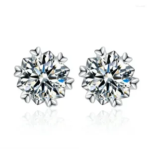 Stud Earrings Real 0.5 Carat D Color Moissanite For Women 925 Sterling Silver Sparkling Wedding Fine Jewelry