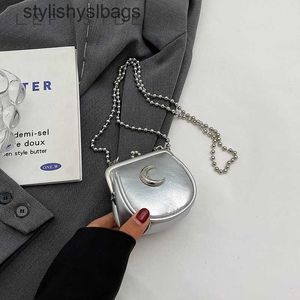 Cross Body Silber Mini niedliche Crossbody -Taschen für Frauen 2023 Neue Modedesignerin weibliche Luxus Y2K Leder Lippenstift Bag Handtaschen und Geldbörsen H240529