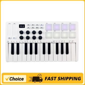 M-VAVE 25-KEY MIDI CONTROL-tangentbord mini USB-tangentbord MIDI-styrenhet med 25 hastighetskänsliga nycklar 8 RGB bakgrundsbelysta kuddar 8 knoppar 240527