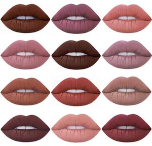 New Miss Rose 12pcslot Lipstick Matte Long Lasting Pigment Nude Lip Makeup Liquid Matte Red Lipstick2019186