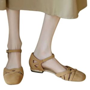 Sandali a basso tacco da moda estate donne in stile solido in stile romana fibbia casual 368 sandalo fah 890 ion cau