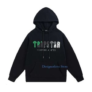 Trapstar Tracksuit Men Designer bluzy bluzy Zielone czarny ręcznik haft haft mody luźne luźne pluszowe spodnie Sweet