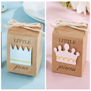 100PCS LOT 2016 Baby Shower Favors of Little Prince Kraft Favor Boxes For baby birthday Party Gift box and baby Decoration candy box 279h