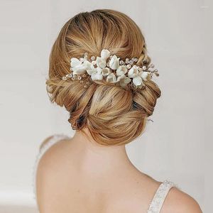 Украшение вечеринки Цветочные свадебные волосы расчесывание жемчужины свадебные аксессуары для невест.