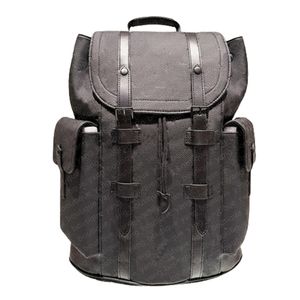 8AA Dwa rozmiary Designer Plecak czarny wytłoczony unisex podróż plecak moda szara samuraja podwójna boczna kieszeń skórzana krowa krawędzi w torbie woda falka plecak plecak