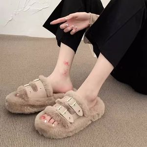 2024 Plush Cotton Slipper Female Autumn Winter Lovely Soft Sole Leisure Indoor Floor Mute Foot Comfortable Massage