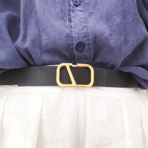 Kvinnkläder designer bälte klassisk vintage bokstav v smidig spänne dekorativ bälte bredd 3 cm kvinnor läderbälten grossist 269q