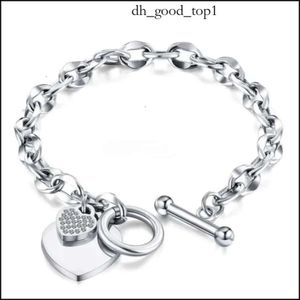 pulseira de pulseira de tiffanyjewelry pulseira tiffanyjewelry link link cadeia amante de moda coração link link pulseiras de ouro rosa cor de aço inoxidável 419