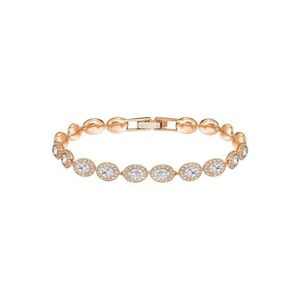 2023 Nowa bransoletka anielska Shine Blue Rose Gold Clear Crystal Original for Mom Girlfriend Wyślij romans biżuterii