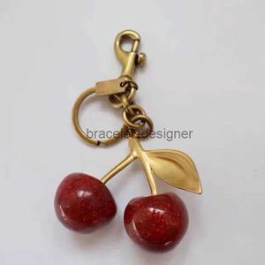 Cherry Keychain Bag Charm Dekoration Tillbehör Pink Green High Quality Design 138