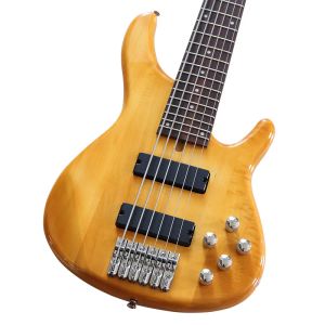 Active 6 String Electric Bass Guitar Solid Basshwood High Gloss 43 Inch Bass Guitar