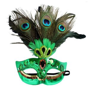 Party Supplies Mask Peacock Feather Decoration Charming Attractive Upper Half Face Grand Event Prom Venice Brazil Carnival