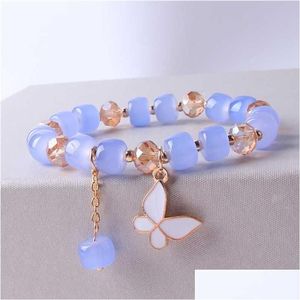 Charm Bracelets Candy Gum Butterfly Crystals Women Bracelet Chains For Girls Friends Student Daisy Beads Aesthetic Y2K Jewelry Drop De Othwq