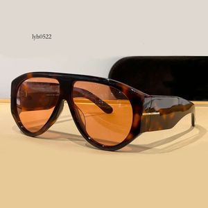 Tom Fords 1044 Pilot Dark Havana/Turuncu Lens Erkek Sunnies Gafas De Sol Tasarımcı Güneş Gözlüğü Gölgeleri Occhiali Da Sole UV400 Koruma Gözlük