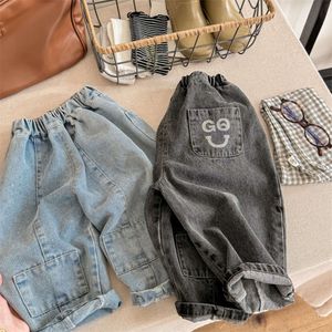 2024 Spring New Boys Loose Denim Trousers Baby Girls Jeans Children Harem Infant Casual Pants 1-6year Kids Clothes L2405