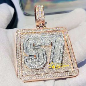 SERLING SERLING personalizado VVS VVS Moissanite Iced Out Hip Hop Photo Letter Pinging